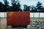 Color photo of recreation of tabernacle, view of brass altar for burnt offerings from 'Great Passion Play' copyright Elna M. Smith Foundation.