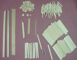 Photo of wooden pieces of model.